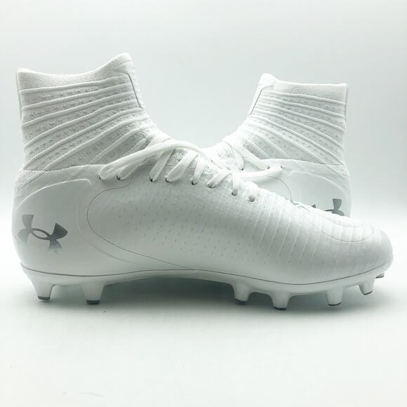 Under Armour Men Highlight MC 2.0 High Top Football Cleats Size 11 White NWOB - Picture 4 of 11